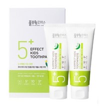(풀무원로하스)5-이펙트 키즈 치약 (80gx2EA) 유아치약 우리아이치약 아이 구강건강을 위한 저불소 바른치약 충치예방 구취제거 천연딸기향 천연유래계면활성제~, 2개