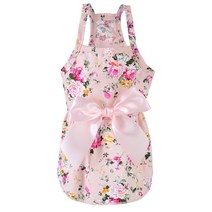 Pet Skirt Dog Cat Plaid Dress Bow Tie Cute Clothing Puppy Medium Large Costume Outfit Clothes, 01 Pink_04 L