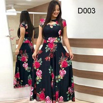 여성 반팔 중공 o넥 롱 드레스 여름 꽃 프린팅 높은 허리 스판 Boho 가운 맥시 Vestidos