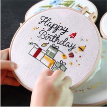 생활장터 [생활장터] DIY 프랑스 자수 패키지(생일선물) 자수실 수틀 도안, X기본