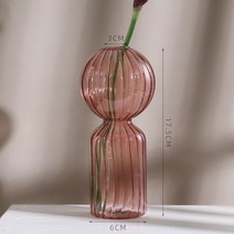 이케바나화병 프리츠한센 빈티지오브제 개운죽 화병 핑크 유리 꽃병 홈 인테리어 룸 장식 캔들 홀더 식물, 11 H