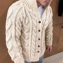 남자 꽈배기 라운드 가디건 기본 숄 카라 정장 니트 가을