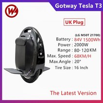 외발전동휠 전동보드 세그웨이 카트 이동 대리기사 전기 Begode Gotway Tesla T3 외발 자전거 V3 새로운 타, 04 Tesla T3 1500WH UK, 한개옵션1