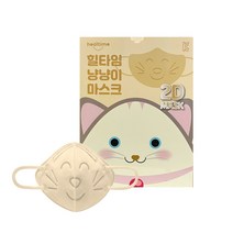[판다스] 국산 국내산 힐타임 초소형 귀편한 얼큰이 일회용 비말차단 대형 특대형 빅 사이즈 라이트 여름 패션 개별포장 아동 어린이 이쁜 컬러 냥냥이 쪼꼬 마스크, 베이지 25매
