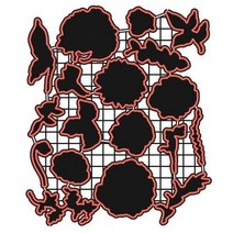 새로운 식물학 꽃 콜라주 클리어 스탬프 금속 절단 다이 스텐실 DIY 스크랩북 카드 종이 수제 앨범 다이129837, FL1405-dies