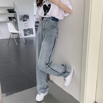 오토바이바지 라이딩진 라이딩바지 바이크바지 Crescent City-수제 대비 색상 스트레이트 청바지 여성용, 05 S