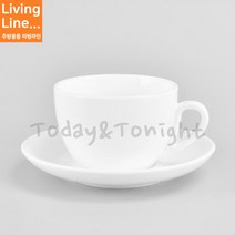 Kitchen 흰색 도자기 커피잔 잔받침 포함 라떼잔 예쁜 찻잔, ♡로코 하이본 윈저커피잔-대 + 받침♡, [ 1개 ]