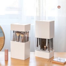 Pealy 브러시 정리함 브러시 정리 대용량 통기공 설계 브러시 건조 수납 2in1 2색상, 핑크