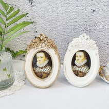 화려한 리본포인트 엔틱 증명사진 액자 인생네컷 유럽풍액자 액자틀 사진틀, 엔틱 화이트