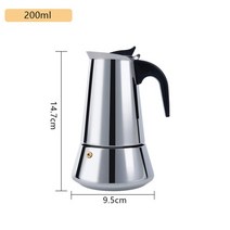 모카포트 인덕션 비알레띠 사용법 알루미늄Moka Pot 커피 메이커 포트 스테인레스 스틸 모카 에스프레소 라, 01 200ml