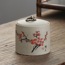 고급 도자기 차보관통 찻잎 보관 소분 보이차 보관통 케이스, A