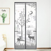 [천삼백케이] [굿즈트리] 아트도어 사슴 문 모기장(100x200cm) 현관방충망, 단품