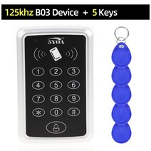 무타공 안면인식 디지털 도어락 푸시풀 지문 얼굴 손잡이 도어록 125khz rfid 액세스 제어 키패드 em 카드 리더 액세스 제어 시스템 오프너 키보드 시스템, b03 및 5개의 파란색 키