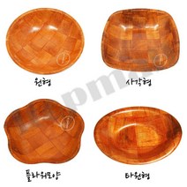 압축 팝콘볼 소 중 원형 사각 플라워 타원 형 팝콘 간식 그릇 나무 과자 티밥 안주 접시 볼, ( 소 원형 )