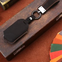 K9 차키 4버튼 스마트키 가죽 케이스 커버 차키케이스 카바, 명조체 한글, 네이비