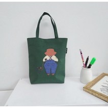 [ 국산 ] 가벼운 미니 토트백 데일리 보조가방 패브릭 자수 손가방