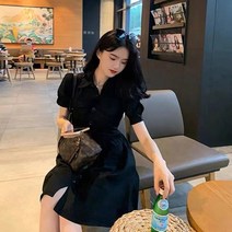 보헤미안 원피스 카고 여성 차오쿠 러블리블 클래식 프렌치 슬림핏 디자인감각 보이핏 볼륨 카라넥 2150300234