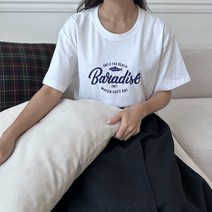 온미올렛 여성 고급 코튼 면 프린팅 반팔 티셔츠 반팔티