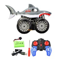 수륙양용차 무선조종자동차 rc카 RC 스턴트 자동차 수륙 양용 어린이 2 in 1 보트 2.4GHz 360 회전 지형 크리스마스 생일 선물 LED 조명, [01] Dark gray