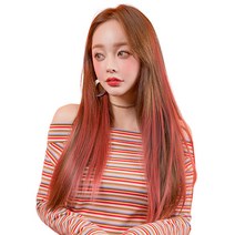 가발매니아 퍼스널컬러 붙임머리 컬러피스 글램루즈, 로즈코랄, 1개