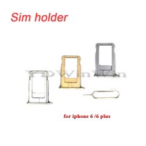 SIM 카드 홀더 트레이 슬롯 아이폰 6 플러스 P 교체 부품 어댑터 소켓 애플 액세서리 도구, [02] For 6 plus Black