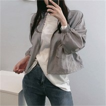 [비위치] 스트링 크롭 바스락 바락막이 점퍼
