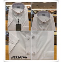 YJ2MBR202WH 예작 일반핏 스넵 카라배색 솔리드 반팔 와이셔츠