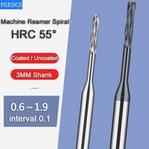 드릴척 드릴척키 06mm 19mm 카바이드 기계 리머 나선형 플루트 고정밀 공차 처킹 금속 커터 CNC 12 07 08 15 3MM 생크, uncoated1.2xD3x50L