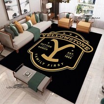 캠핑 텐츠 차박용 매트 영화 옐로스톤 로고 프린트 카펫 러그 침실 장식 거실 공간 놀이 야외, [08] 160x230cm, [05] 5