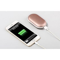 조약돌 USB 손난로 휴대폰 보조배터리 3000mah 5000mah 크리스마스 연말선물, 핑크