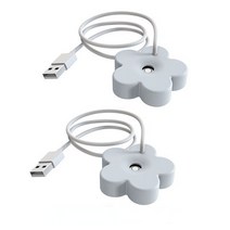 신제품 USB 꽃 모양 휴대용 미니 가습기 아로마 디퓨저 사무실 가정용 자동차 음소거 물 컵 온풍기 히터, 09 2PC White