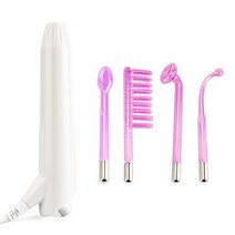 4in 1 고주파 전극 유리관 전기 요법 지팡이 뷰티 장치 스킨 케어 여드름 스팟 주름 제거제 살롱 홈, 영국 플러그 퍼플 라이트