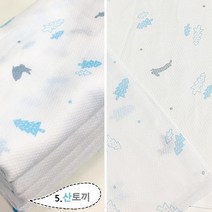 국산 순면 무형광 가제 엠보면 나염 손수건 총20장, 5.산토끼, 20개
