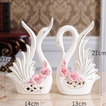 백조 인테리어 소품 거실 도자기 술장 신혼 세공품방 크리에이티브 룸, 06 유럽식 백조 한 쌍