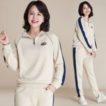 EAGLE PEAK 중년 엄마 춘추복 트레이닝 세트 2023 여중년 봄가을 맨투맨