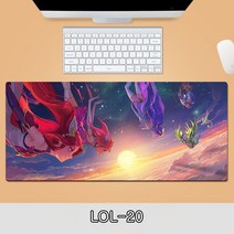 게이밍 장패드 롤 LOL 디자인 마우스 패드 79종 시리즈 리그 오브 레전드 장패드 3-4mm 두께, LOL-20, 900*300*4mm