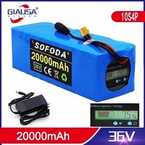 헬퍼솔 36V20AH 전기 자전거 배터리 20A BMS 리튬 팩 36 볼트 Ebike XT60 플매트 카펫 매트 러그 용량 표시기 충전기, 02 파란