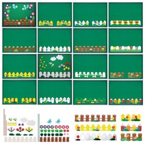 환경꾸미기 펠트 울타리 모음 벨크로 찍찍이 학교 유치원 융 칠판 신학기 게시판 꾸미기 봄 소품, 개나리 울타리 대