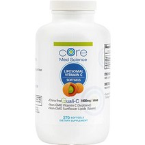 Core Med 리포솜 비타민C 소프트젤 1000mg/용량 - Quali-C GMO 무함유 미국 제조 포트지원 바지 부스터 똑바로 및 콩 ... 3개월, [02] 270개(1팩)