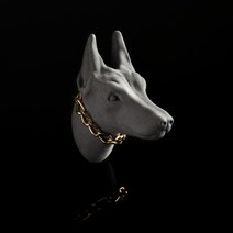 헤카테 도베르만 차량용 석고방향제, 다크그레이, 잉글리쉬페어&프리지아