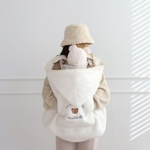 마롤로뜨 극세사 아기띠워머 아기 망토 블랭킷 후드 담요 겨울옷, 아이보리 베베_극세사 아기띠 워머