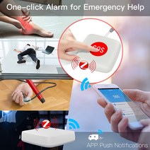 노인 알람 방수 비상 공황 버튼 Tuya 스마트 라이프 App 원격 제어 지그비 SOS 센서, 한개옵션0