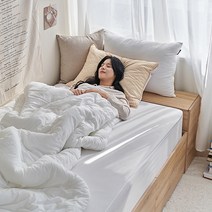 [무료설치+즉시할인40000원+중복쿠폰] [매트포함] 휴도 넉넉한 선유 무헤드 빅 수납 침대 +엔드리스 24cm 매트리스 SS Q 침대, 그레이, SS 화이트 프레임+24cm 매트리스 (SET0107)