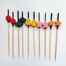 5myshop_H10 무지개꼬지 10매 도시락포장용품 파티데코 용수저 플라스틱 디저트용픽 용 테이블 생일 과일용_5myshop, 무옵션상품임!!, 무옵션상품임!!