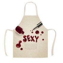 예쁜 앞치마 린넨 카페 꽃집 주방 여성 프린트 민소매 코튼 다채로운 홈 클리닝 도구 아이, 4_55x68cm