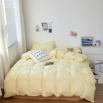 이스턴킹 침구세트 지점 홈 섬유 킹 퀸 침구 세트 여자 아이 십대 린넨 솔리드 라이트 그린 이불 커버 베개 플랫 침대 시트