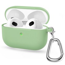 이어폰케이스 Apple 에어팟 3 케이스 무선 이어폰 Funda 액세서리 에어 포드 Anti-fall Anti-lost Cover With Carabiner, [02] Mint Green