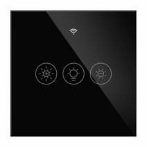 와이파이 RF 스마트 조명 조광기 스위치 2/3Way 멀티 컨트롤 라이프 투야 앱 알렉사 구글 음성 어시스턴트로 작동, [03] EU Black