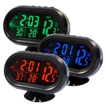 3개를 디지털시계+디지털볼트메타+디지털온도계 하나로 12V-24V, 상품선택, 블루색상