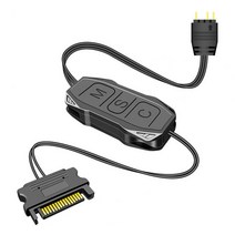 조립PC RGB파워서플라이 Power Supply Black Wide Compatibility Mini Cable COOLMOON AR-1 ARGB Controlle, 01 Black